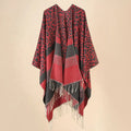 Women's Winter Vintage Poncho Capes Tassel Blanket Shawl Wrap Cardigan Coat