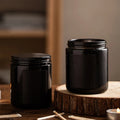 7oz Wholesale Luxury Modern Candles Classical Style Black Empty Candle Glass Jar with Lid
