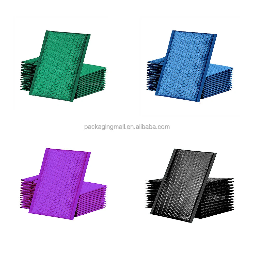 Custom Metallic Bubble Mailer Padded Envelopes with Logo Printed Design Gold Padded Mailer Bags for Packaging