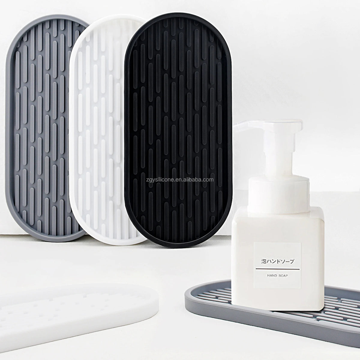 Reusable Multifunctional Holder Sponge Dispenser Mat Sink Saver Bathroom Draining Silicone Tray for Soap