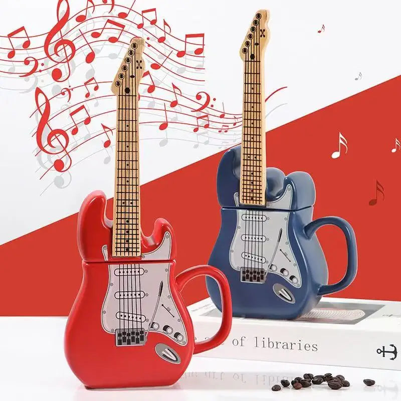 M New Type of Creative Guitar Shape Mug High-capacity Ceramic 450 Cup Novelty Gift New Fancy 3D Porcelain Tea Cups Mug