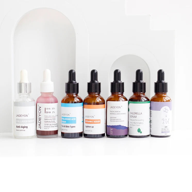 Private Label Korean Whitening Vitamin C Face Facial 20% Serum Set for Face Anti Aging Collagen Hyaluronic Acid Vitamin C Serum