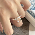 Wholesale Bow Tie Open Ring 925 Sterling Silver Fashion Stacking Rings for Ladies