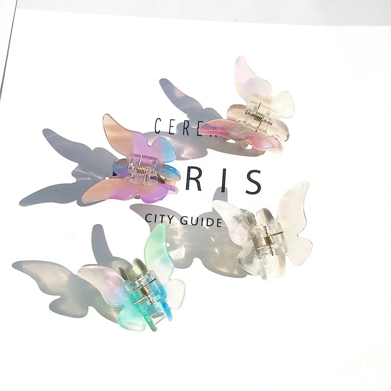 Wholesale Hair Claw Clips Accessories 4.9cm Middle Size Acetate Hair Claw Clips Cute Butterfly Shape Hair Clip