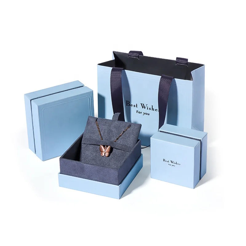 Mother's Day Luxury Set Jewelry Packaging Box Craft Small Paper Package Jewelry Box  Set  Packaging
