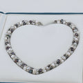 Zhuji 8-9mm White Black Button Shape Pearl Fashion Twist Chain Necklace Pearl for Women MegaBDM