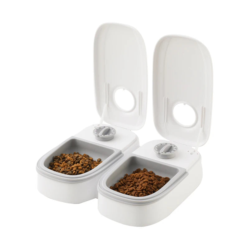New Automatic Battery Powered Timing Feeding Device for Small Animals Timing and Quantitative Dry and Wet Food  Bowls