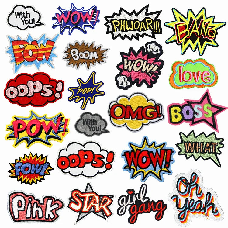 Hot Selling 3D Iron-On Embroidered Word Patches with Nonwoven Felt Fabric for Clothing
