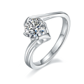 Wish Jewelry High Quality 925 Sterling Silver Fine Jewelry 18k Real Gold Solitaire Moissanite Diamond Ring for Women