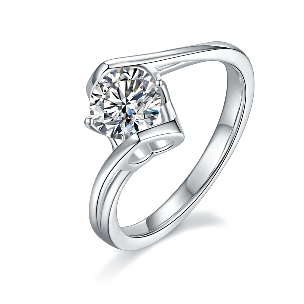 Wish Jewelry High Quality 925 Sterling Silver Fine Jewelry 18k Real Gold Solitaire Moissanite Diamond Ring for Women