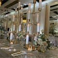Wholesale Wedding Party Electroplating Shiny Gold Metal Candle Stand Centerpieces