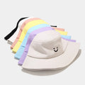 Summer Travel Unisex Cute Beach Sun Hat Smiling Face Fisherman Fashion Hat Bucket Cap for Women Men Bucket Cap Hat