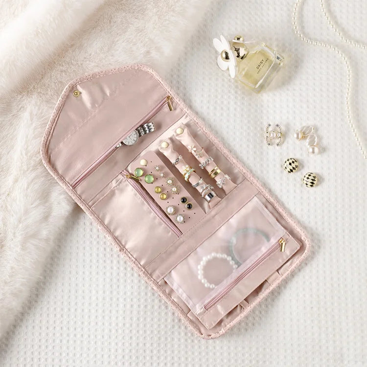 Custom logo Jewelry Bag Small Jewelry Packaging Travel Organizer Storage Jewelry Box Packaging Box Set