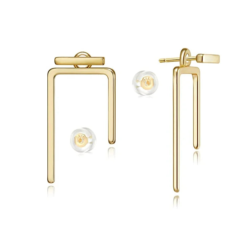 Geometric Drop Earring Stud Dainty Rose Huggie Big Statement Eardrop Custom 9ct 14k 18k Solid Gold Hoop Earrings for Women