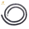 NUOYA Women's Gold Plated Tennis Chain Necklace 6mm Rectangular Black Zircon Hip Hop Jewelry Iced Out Silver Necklace Gift