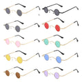 Small Vintage Sunglasses Metal Frame Round Sun Glasses Small Retro Circle Hippie Glasses for Men Women Coloured Sunglasses