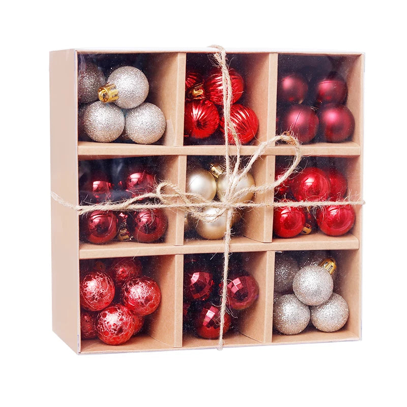 99pcs/packs Christmas Ball Christmas Tree Hanging Plastic Ornament Ball Home Decoration Ready to Ship