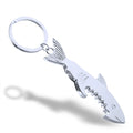 Custom Made Zinc Alloy Metal Compass Shark Beer Bottle Opener Keychain Pendant