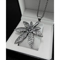 Hot Sale Retro Antioxidant Stainless Steel Maple Leaf Pendant Necklace Hemp Leaf Mens Charm Necklace Unisex Gift Jewelry