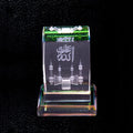 MH-LP024 3d Laser K9 Crystal Block Indian Taj Mahal Ashoka Lion Stigma Cube Paperweight