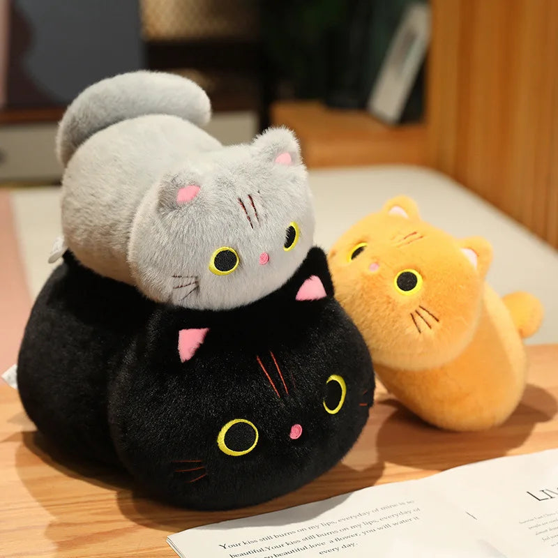 Hot Selling Cartoon Stuffed Cat Doll Cute Round Eye Cat Plush Pillow Toy