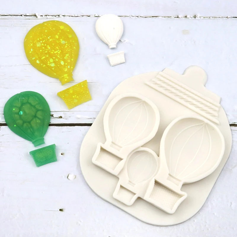 Xgy-185 Silicone Chocolate Mold with 3D Resin Mold Silicone Cake Decoration  Mold  Hot air Balloon  Shape Food  Grade  Bpa Free.