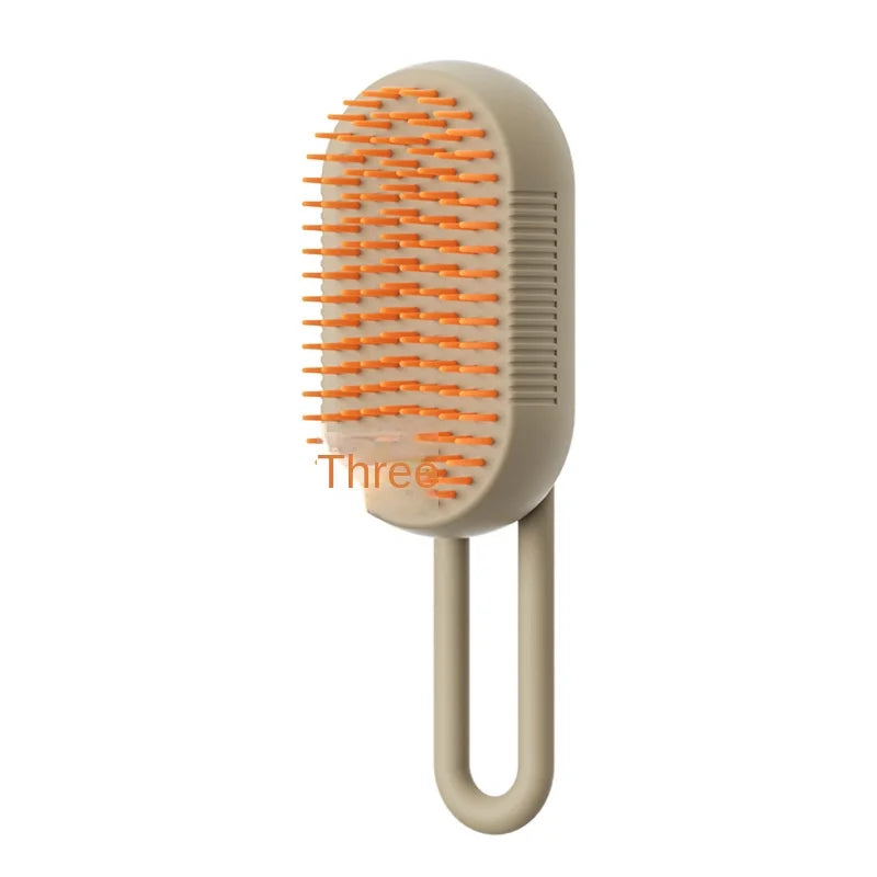 Pet Steam Brush (for Grooming Hair) Silicone Suitable for Long-haired Dogs Hard-toothed Comb Can Massage Luxury Folding Handle