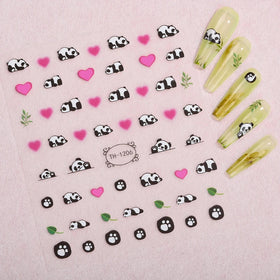 2D Cute Animal China Giant Panda Nail Sticker Lovely Bear Design Made of Plastic for Spring Summer New Design