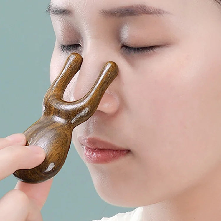 Frog Shape Multifunctional Massage Tool Green Sandalwood Gua Sha Comb Scraping Scalp Head Massager