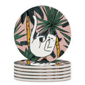 Custom 10Cm Round Ceramic Water Absorbing Cup Ceramic Coaster