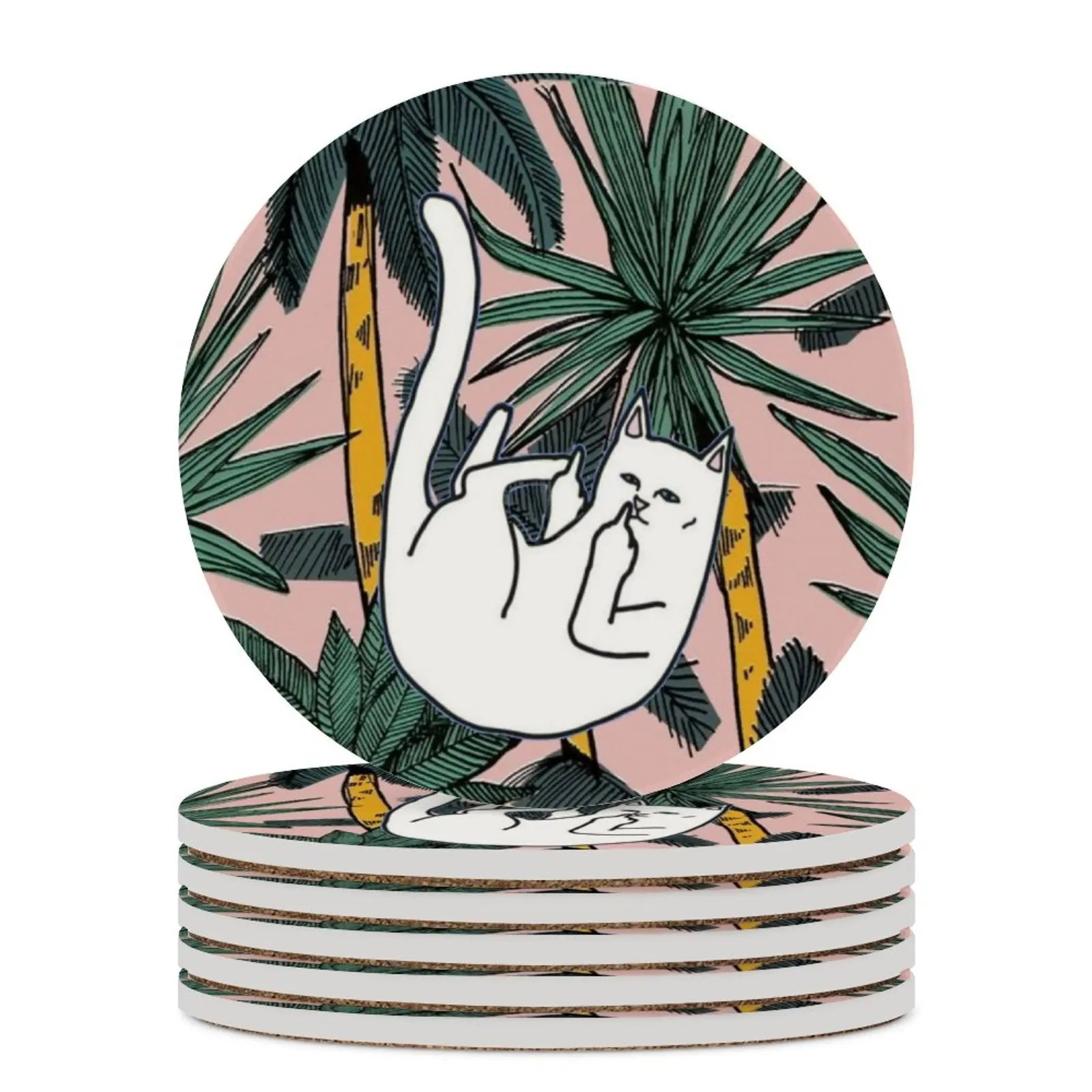 Custom 10Cm Round Ceramic Water Absorbing Cup Ceramic Coaster