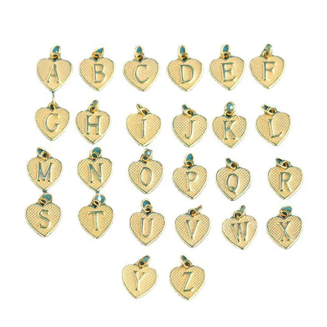 925 Sterling Silver Heart Shape Letter Charm a to Z Initial Pendant for Necklace Jewelry Making