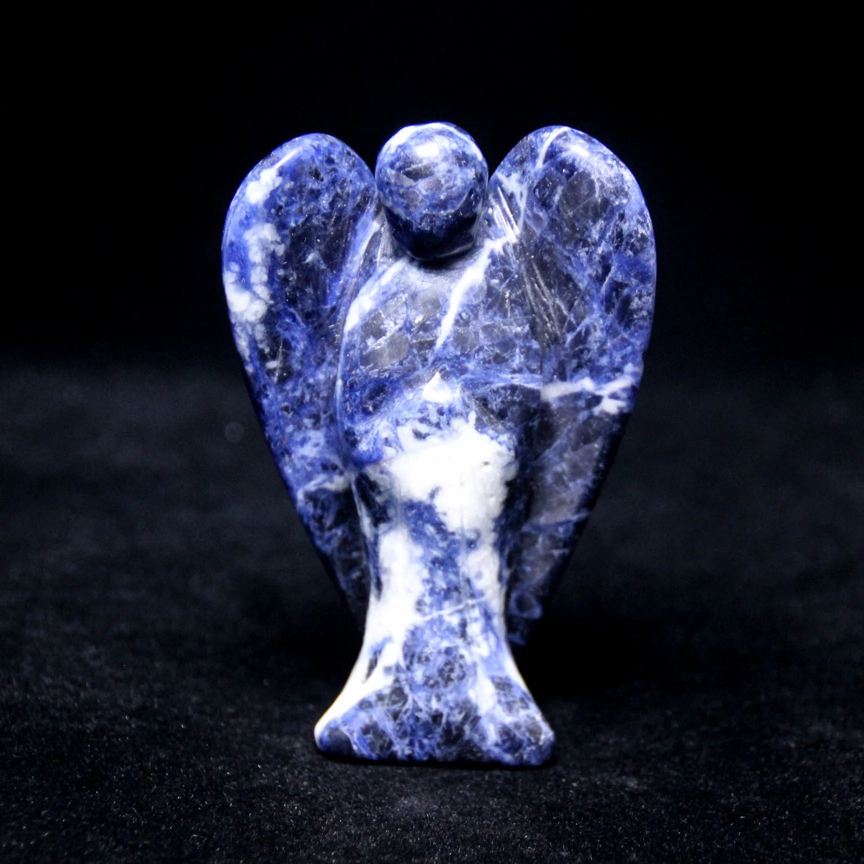 Hongzhuo Angel Figurine Christmas Decorative Sodalite Crystal Ornaments Collectible Gift for Kids Crafts