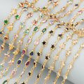 GUFEATHER C314 50cm/lot Nickel Free 18k Gold Plated Copper Zircon Chains Jewelry Accessories DIY Bracelet Necklace Making Bag