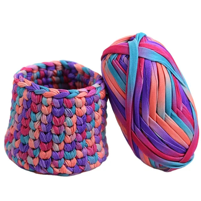 FY-KM0611 China Fancy Crochet Yarn Factory Smb Top Wholesale 100 Polyester t Shirt Yarn Printed Fabric Yarn for DIY