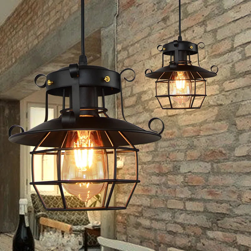 Industrial Loft Restaurant Chandelier Retro Nostalgic Creative Bar Aisle Corridor Hanging Lamps Dining Bedroom Pendant Light