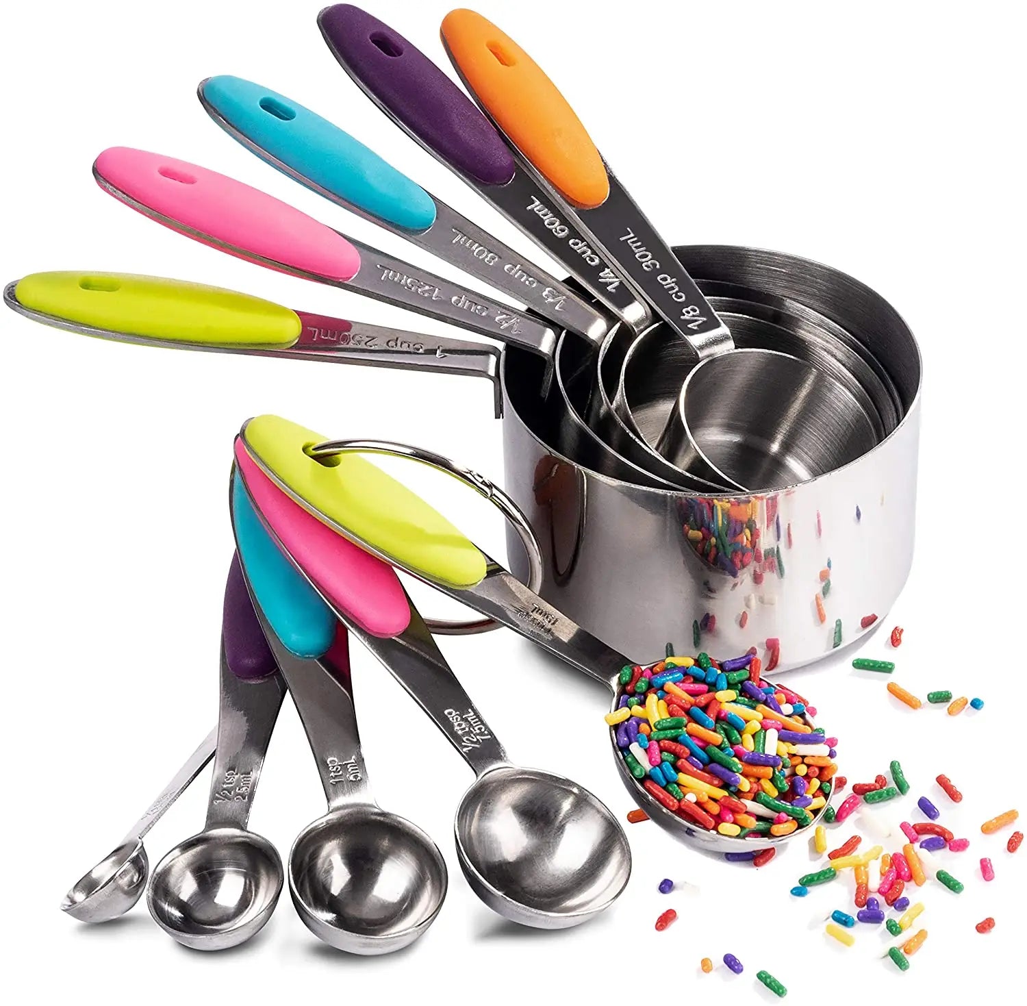 Hot Selling 2023 Home and Kitchen Accessories Eco-Friendly Stainless Steel Measuring Spoon and Cups Set