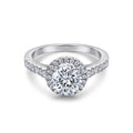WMTL002 Classic Wedding Rings Jewelry S925 Silver Ring With Platinum Plated Round Halo Diamond Cubic Zircon Engagement Ring