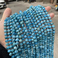 Blue Apatite Jewelry Beaded Wheel Faceted Cut Gemstone Natural Stone Spacer Beads for Bracelet and Necklace Jewelry Making