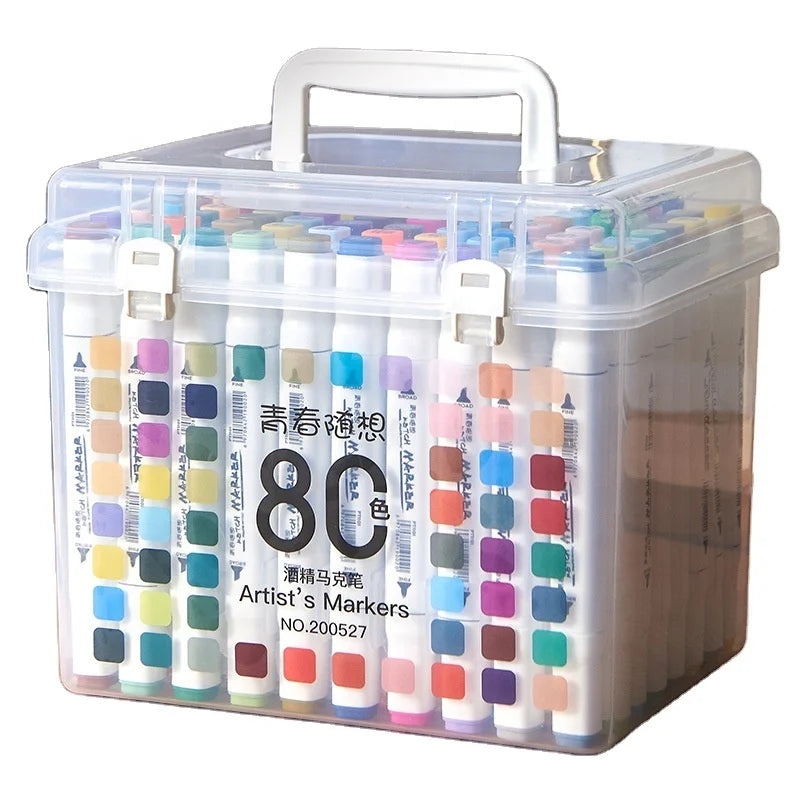 High Quality Marker Pen Can Be Written on Any Surface Dual Head Manga Drawing Pens Solvent Borne Double Slider Ad Mark Pen