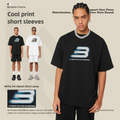Wholesale 230G Men's High Street Trend Loose Short Sleeve T-Shirt Spring/Summer White Ink Digital Print Cool Neck Short Sleeves