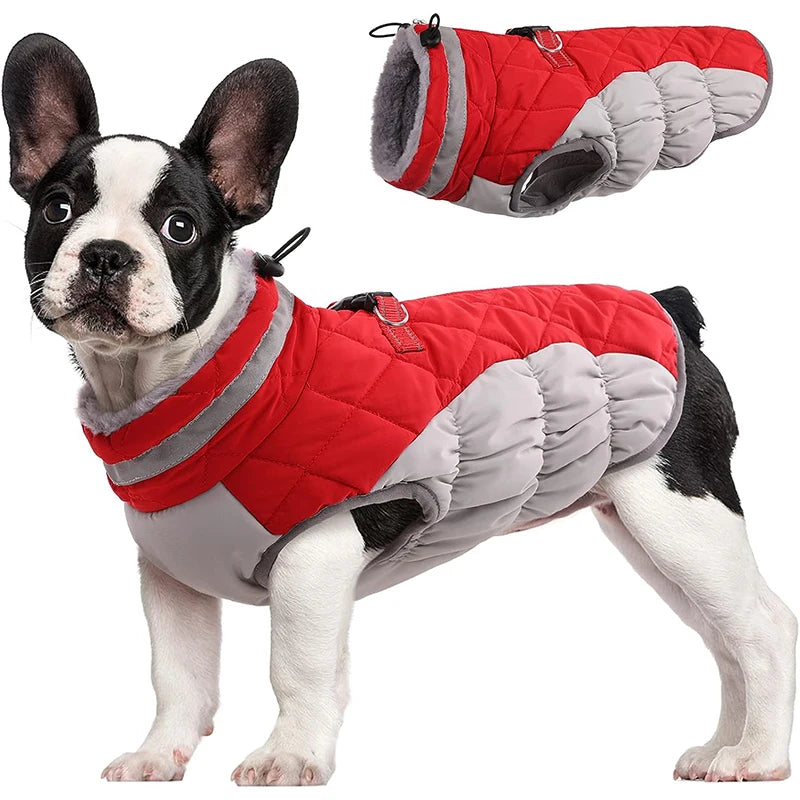 Waterproof Windproof Pet Snow Jacket Clothes Dog Coat Warm Dog Fleece Vest Reflective Dog Winter Coat