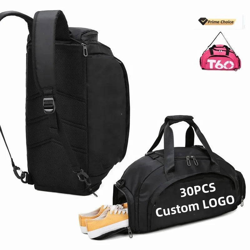 Wholesale Outdoor Sport Fitness Gym Bag Large Capacity Luggage Storage Travel Bag Custom Logo Handbag with Shoe Compartment