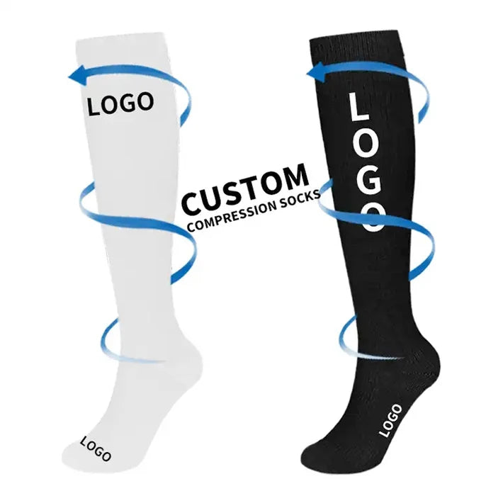 Custom Breathable 20-30mmhg Private Label Knee High Sport Athletic Compression Socks