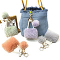 Light Luxury Small Fragrance Mini Bag Design Keychain Cute Plush Pearl Pendant Car Keychain Hanging Gift