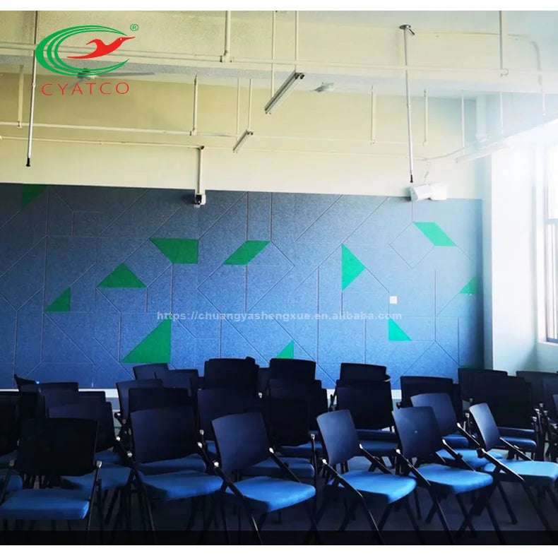 Factory 100% Recycle PET  Material Wall Decor Self Adhesive Soundproof Office Acoustic Polyester Fiber Panel