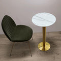 Wholesale 45cm White Marble Small Coffee Table Top Stainless Steel Base Coated Golden