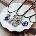 Fashion Jewelry Necklace New Evil Eye Rope Necklace Blue Eye Cross Women Men Vintage Pendant Necklace Charm Jewelry