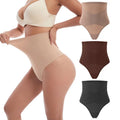 2025 New Skin-Friendly Double Compression High Waist Thong Panty Tummy Control Shaper Seamless Panty
