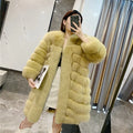 New Fashion Fluffy Real Fox Fur Coat Long Coats for Ladies Winter Fox Fur High-end Fur Coat